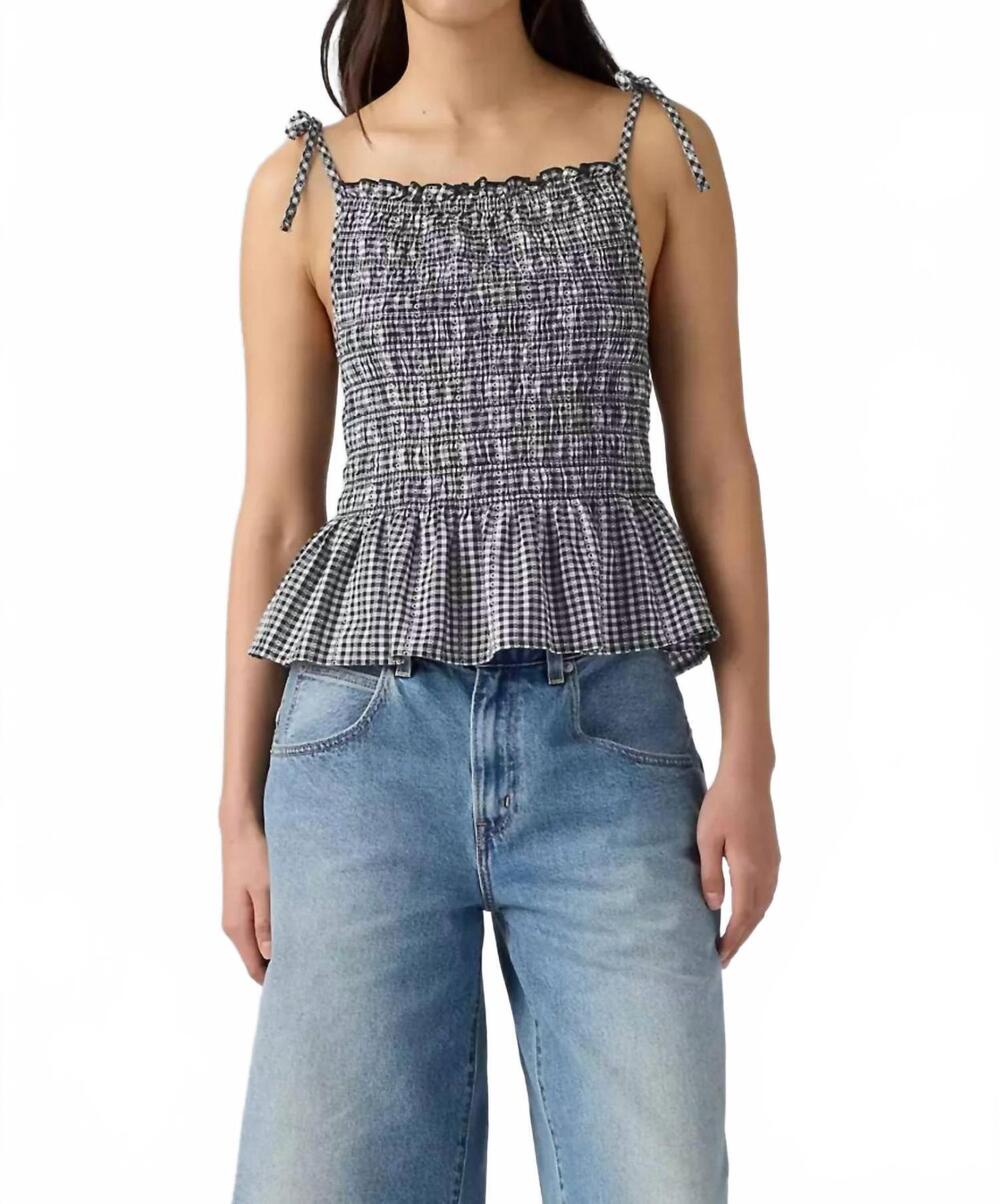 NEW LEVI'S monaco sleeveless blouse in black white gingham